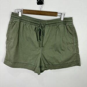 Lou and Grey L Soft Utility Shorts Green Drawstring Minimalist Granola Casual